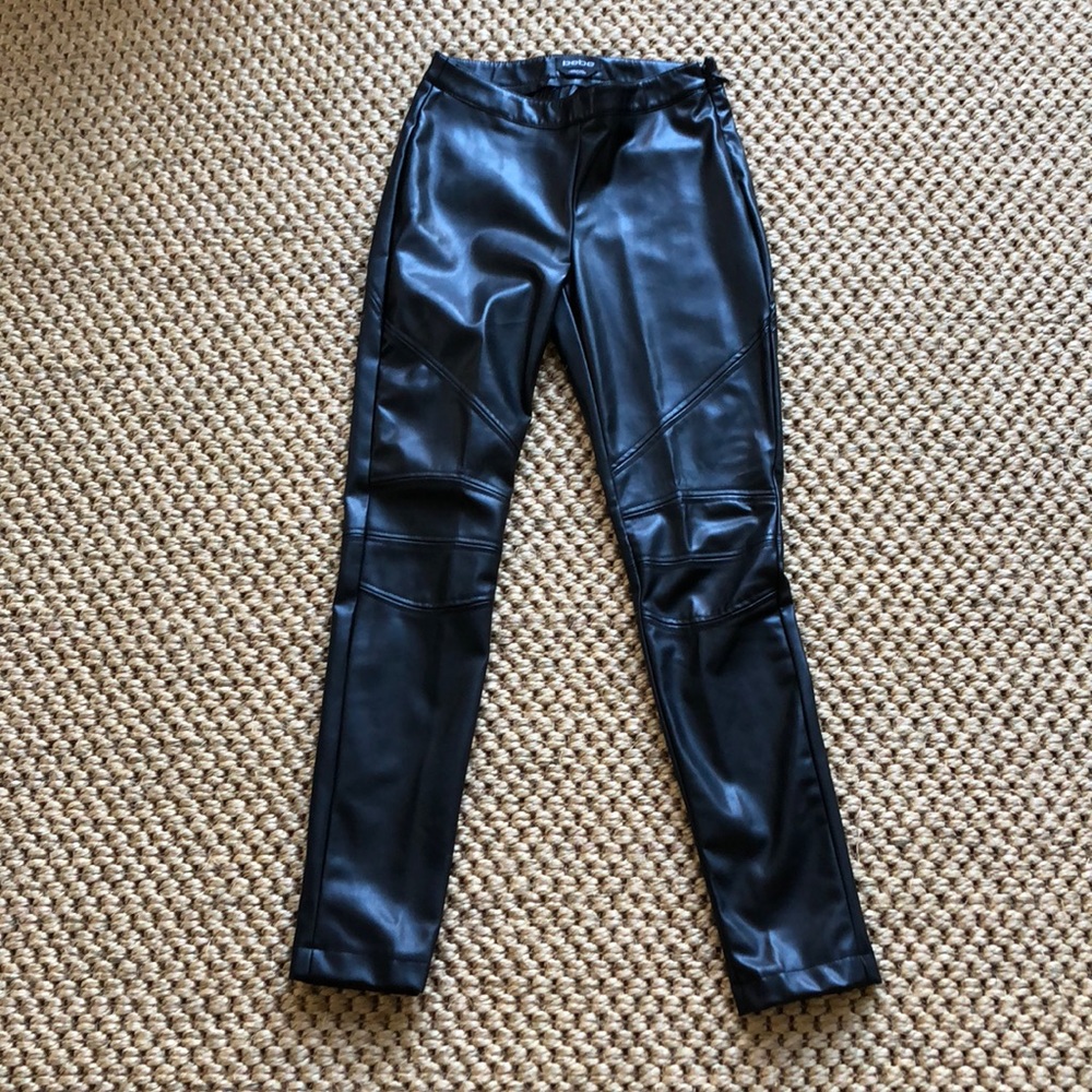 Bebe Black Vegan Leather Pants or Leggings